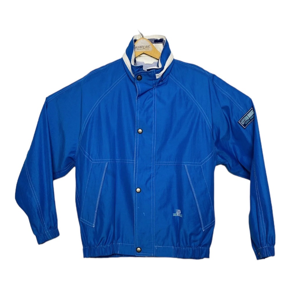 VTG Leyton House‎ Versus Sports Mens Blue Full Zip Hooded Jacket Size Large L
